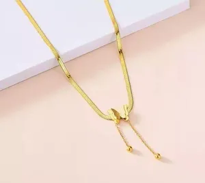 Women Stainless Steel Butterfly Necklace thumbnail 4
