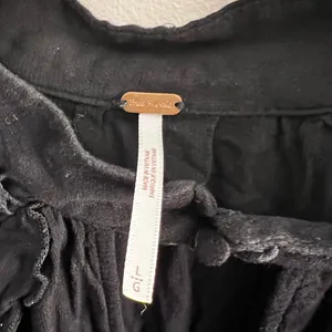 Free People Black Little Bit of Love Blouse long sleeve ruffle eyelet L thumbnail 6