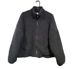 Urban Outfitters Women's Fleece Teddy Coat Jacket Fuzzy Black Soft Sherpa Sz M thumbnail 2