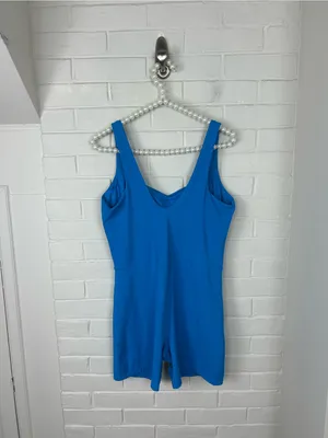 All In Motion Blue Ribbed Active Athletic Romper Size L thumbnail 8