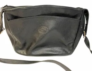 Longchamp Vintage Black Pebbled Leather Shoulder Bag Pocketbook thumbnail 1