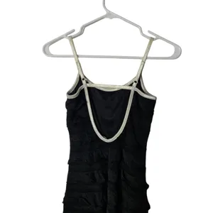 Inspired Hearts Black Tiered Ruffled Sleeveless Maxi Bodycon Sheath Dress Sz XS thumbnail 5