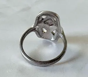 Vintage Silver Tone Rectangle Openwork Statement Ring Size 8.25 thumbnail 5