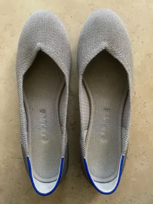 Rothy's Women's Rounded Grey Silver Glitter Flats thumbnail 1