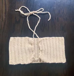 Custom Made Beige Crochet Bandeau thumbnail 1