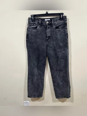 Pistola high-rise black acid wash mom jeans faded, vintage-style size 27 EUC thumbnail 6