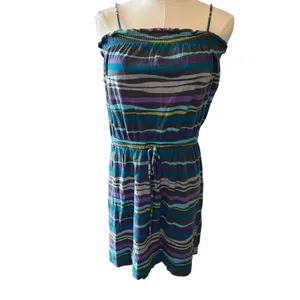 Arizona stretchy striped spaghetti strap dress Medium Y2K Beachy travel thumbnail 2