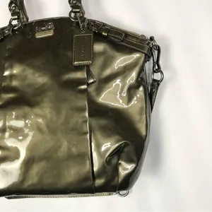 Coach Olive Green Madison Lindsay Large‎ Leather Shoulder Bag thumbnail 4
