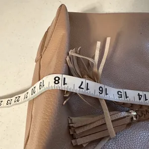 Taupe Faux leather tote thumbnail 6