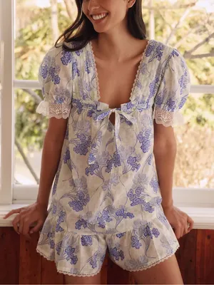 Anthropologie LyreBird Puff Sleeve Romper thumbnail 4