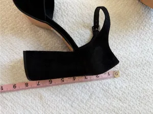 Clarks Sheer 100 Strap Pump Mary Jane Platform Shoes 10 Black Suede NEW thumbnail 3