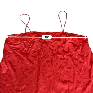 Vintage JCPENNY Nylon Camisole Slip Tank Top Small Red Square Neck Made in thumbnail 8