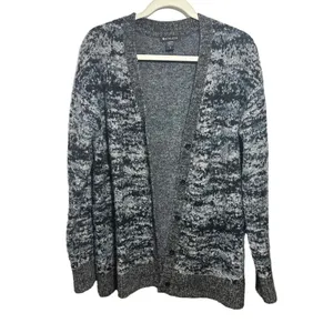 Athleta Sz S Westlake Textured Cardigan Sweater Gray Fog Camo Fine Merino Wool thumbnail 5