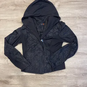 Guess Women’s moto Jacket black hooded Faux Leather S thumbnail 2