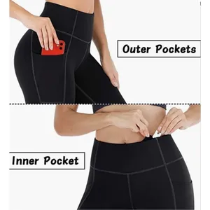 NWT Heathyoga Black High Waisted Yoga Workout Tummy Control Leggings Pants - XXL thumbnail 3