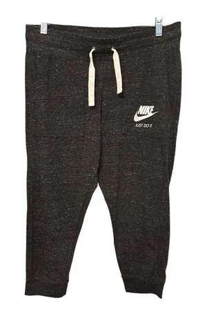 Nike Women's Dark Heather Capri Joggers with White Drawstring thumbnail 1