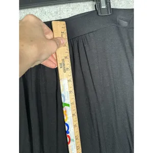 New Daisy Fuentes Maxi Skirt Black XL Womens Pull On Elastic Waist Stretch‎ Thin thumbnail 4