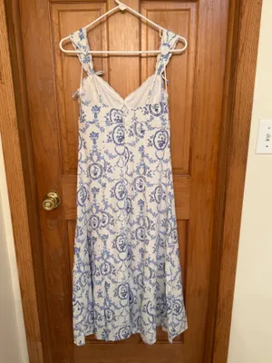Francesca's blue and white dress thumbnail 2
