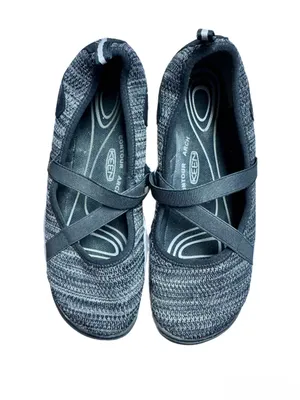 Keen Women's Charcoal Black Hush Knit Mary Jane Flats Crisscross Straps 8.5 thumbnail 2