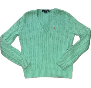 Ralph Lauren Sport Cable Knit V-Neck Sweater Mint Green - XL thumbnail 1