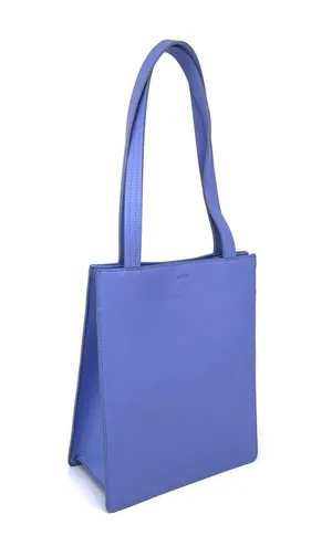 BAGGU Medium Leather Retail Tote Bluebell thumbnail 1