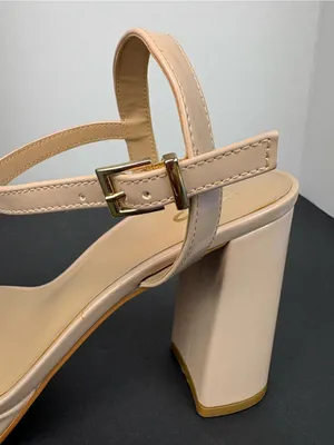 Mix No. 6 Nude Patent Block Heel Sandals with Ankle Strap thumbnail 8