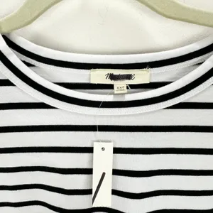 Madewell Everyday Boxy Crop Tee Short Striped Cotton White Relaxed XXS NWT thumbnail 8