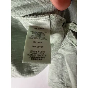 Vineyard Vines Womens Sage Green Slub Cotton V-Neck Long Sleeve Top Size S thumbnail 4