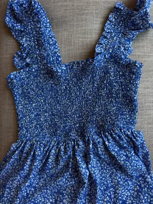 Skies Are Blue Blue Ruffled Tank thumbnail 1