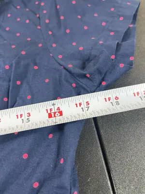 Vermont Country Store S Navy Pink Polka Dot Shirt Dress Cotton Tie Waist Cottage thumbnail 10