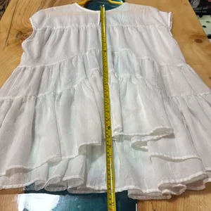 Mustard Seed White Sleeveless Tiered Blouse‎ thumbnail 5