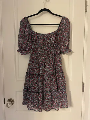 Trixxi Floral Dress Mini Puff Sleeve thumbnail 2