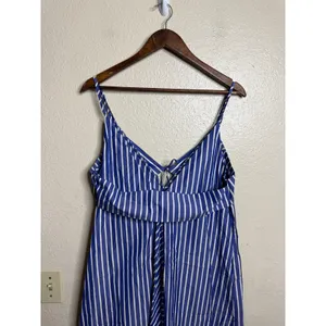 Rebecca Taylor Marseille Stripe Dress 10 Blue White Tie Front Cotton Midi thumbnail 12