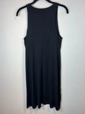 Athleta Santorini High Neck Dress Black Modal UPF 50 Stretch Travel Minimalist M thumbnail 8