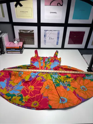 Olivaceous Bright Floral Cotton Sundress in a Vibrant Rich Floral Print NWOT thumbnail 8