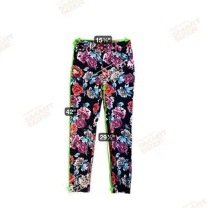 Chicos‎ Black Sateen Rose Floral So Slimming Pants 8 Stretch Slim Fit Casua thumbnail 10