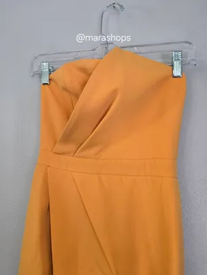 Aliava Eliana Crepe corset Midi Dress Orange thumbnail 6