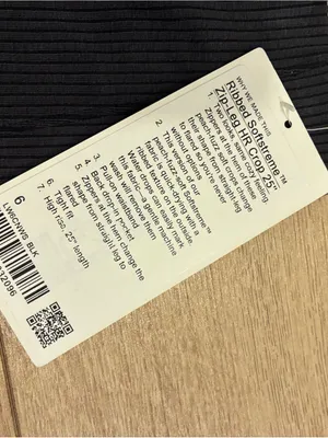 NWT Lululemon Ribbed Softstreme Zip Leg High Rise Cropped Pants 25” Black Size 6 thumbnail 4
