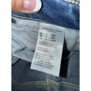 American Eagle Mom Jeans Women's Sz 0 Long Distressed‎ Stretch thumbnail 4