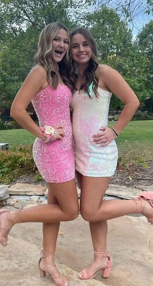 Lucy in the Sky White Homecoming Dress Sequin thumbnail 4