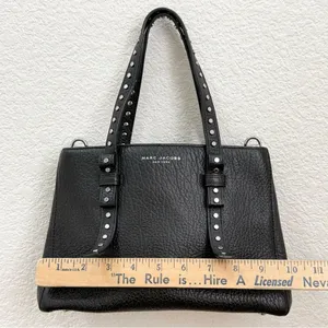 MARC JACOBS Mini T Tote Stud Black Pebbled Leather Crossbody Bag NO STRAP thumbnail 11