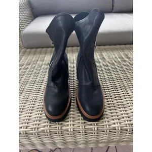 Free People‎ Jack Zip Leather Boot Size 41 boho heel platform equestrian layered thumbnail 3