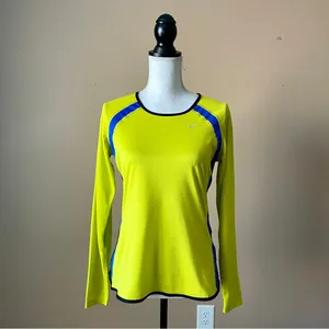 NIKE | Lime Green Long Sleeve Performance Top Sz M thumbnail 2