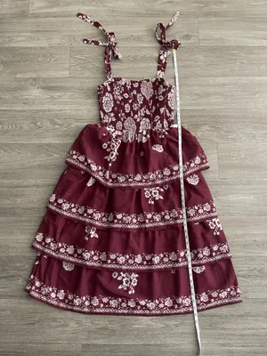 Francesca’s Alice Floral Smocked Tiered Midi Dress - Medium thumbnail 5