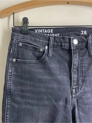 J.Crew Vintage Slim Straight Jeans Women’s 28 Charcoal Black Ankle Crop thumbnail 3
