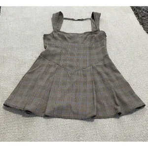 BDG Plaid Fit & Flare Mini Sleeveless Open Back Dress Size L thumbnail 4