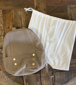 Hammitt Pebbled Taupe Leather Backpack with Gold Studs thumbnail 1