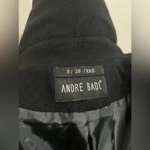 André Badi Wool Black Coat sz XXS thumbnail 7