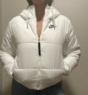 Nike Women's Hooded White Puffer Jacket Reversible Estimated Medium thumbnail 1