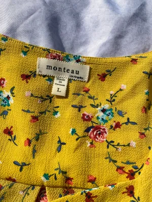 Monteau yellow floral blouse shirt thumbnail 2